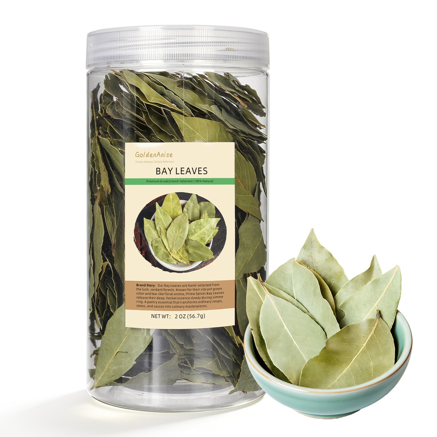 GoldenAnise Premium Bay Leaves Whole,Available in 2 oz, 4 oz, 8 oz, 1lb, Hand-Selected Dried Laurel Leaves for Cooking, Soups and Stews, Non-GMO Verified, All Natural & Gluten-Free, Aromatic Culinary Herbs